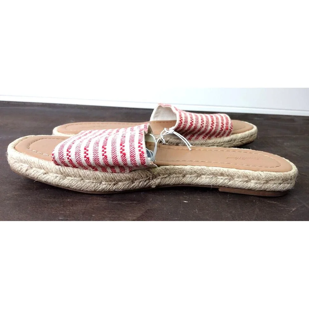Universal Thread Women's Red White Striped Espadrille Slide Sandals Size‎ 9